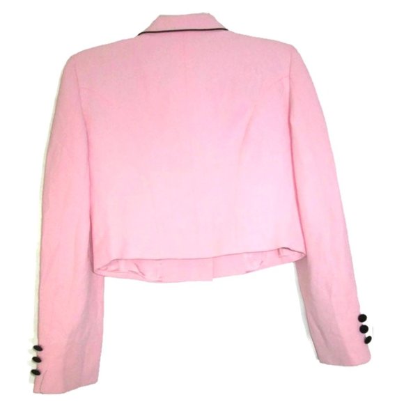 vintage moschino cropped jacket pink blazer envelope size small - Picture 3 of 5